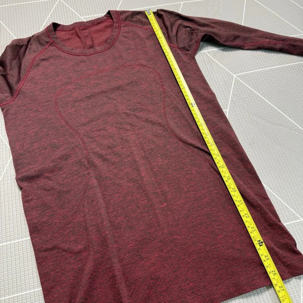 Lululemon Long Sleeve Swiftly Tech 10 Burgundy Red Thumbholes